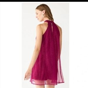 Nine West Berry Lures Silver Thread Swing Mini Dress